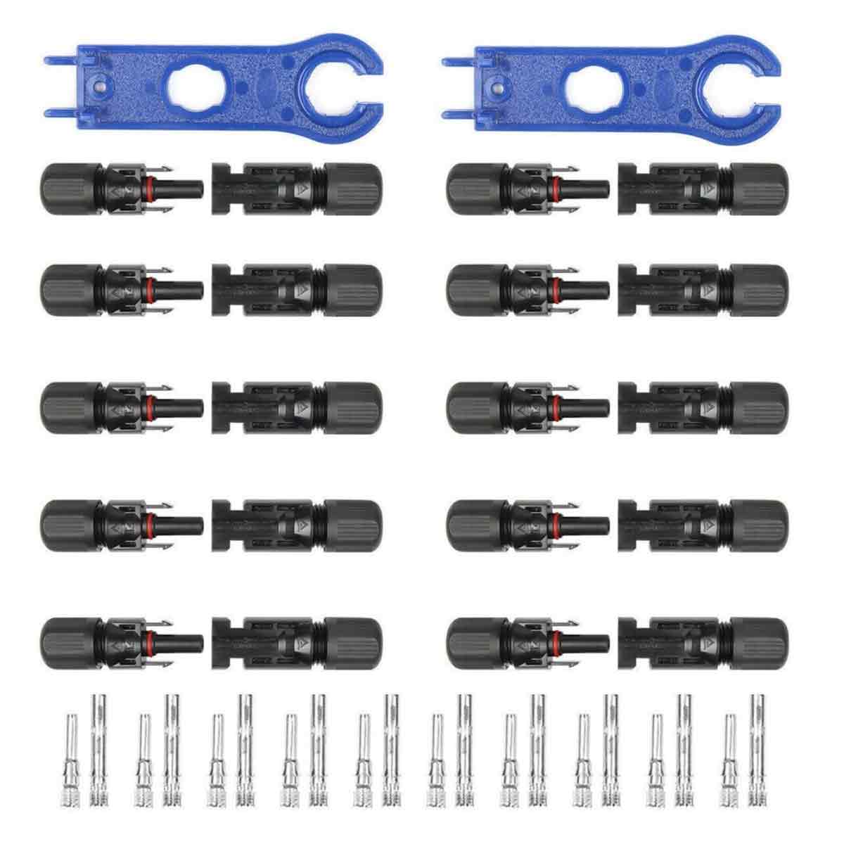 8 Paar Solarstecker, Stecker/buchse, Ip67 Wasserdicht, Für Mc4 1000v 30a, Kabelverbinder Für Solarmodule Mit 2 Schlüsseln