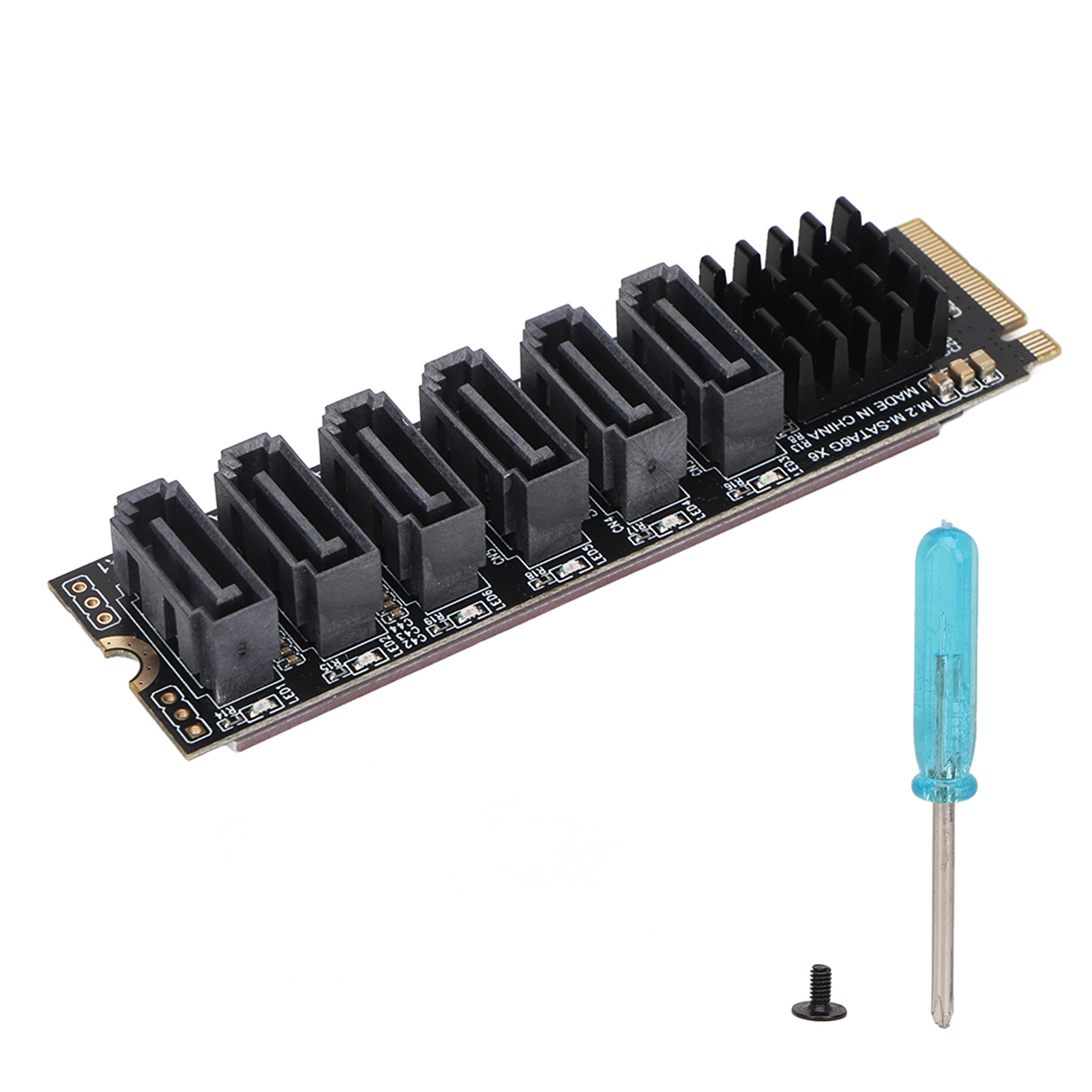 Pcie-3.0-zu-sata-3.0-m.2-m-eky-asm1166-adapterkarte, Plug-and-play-karte, 6 Ports, M.2-zu-sata-3.0-erweiterungskarte