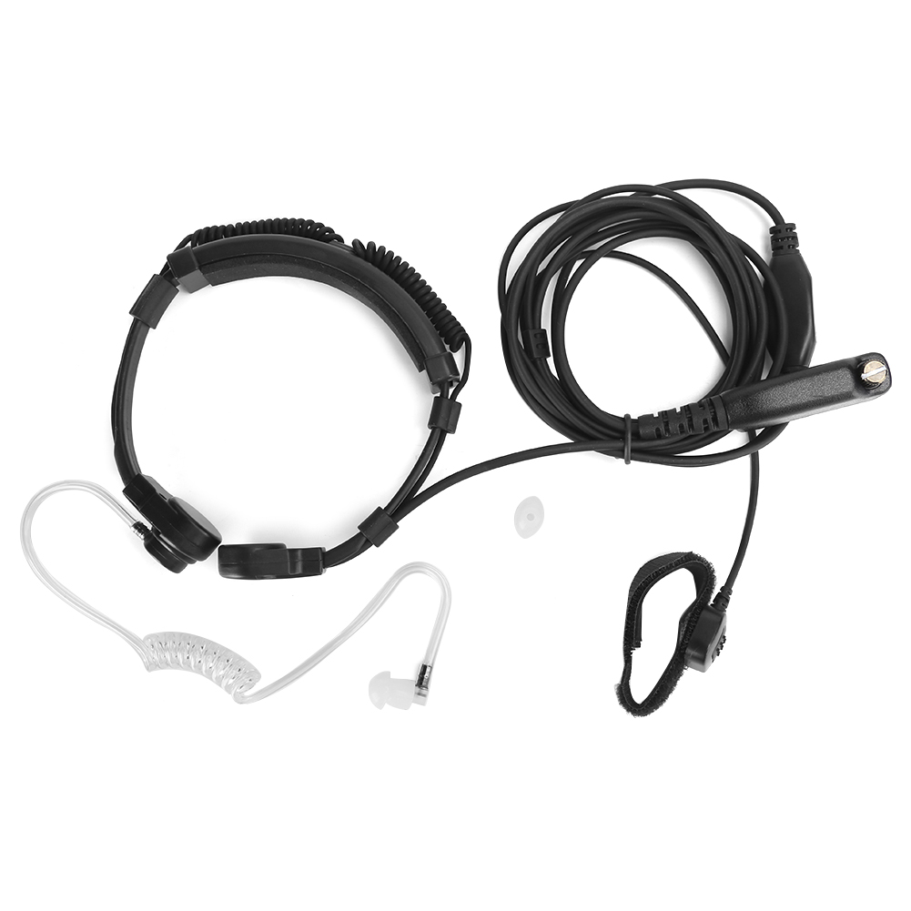 Stp9000 Ausziehbares Kehlkopfmikrofon, Walkie-talkie-headset Mit Vibrations- Und Funküberwachungs-ohrhörern