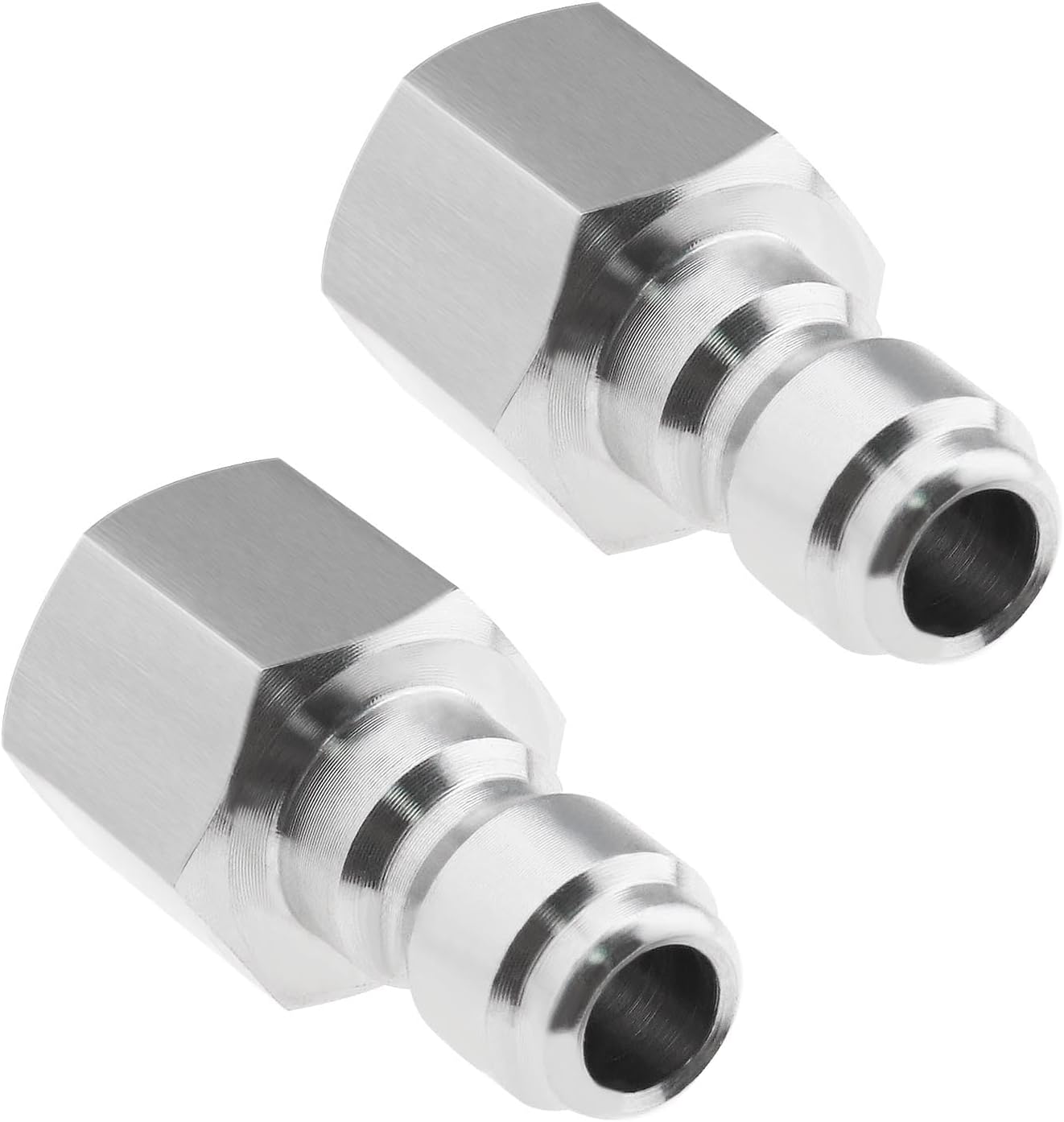 2-teiliger Hochdruckadapter – Edelstahl 304 – 1/4-zoll-bsp-innengewinde – 5000 Psi Schnellanschluss – Für Hochdruckreiniger Und Lanze – Silber