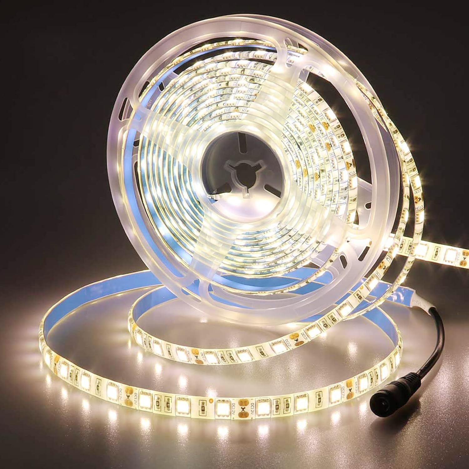 5 M Warmweißer Led-streifen - 300 Leds - Ip65 Wasserdicht - Flexibel Selbstklebend - Für Küche Und Außenbereich - 12 V (leuchtmittel Nicht Enthalten)