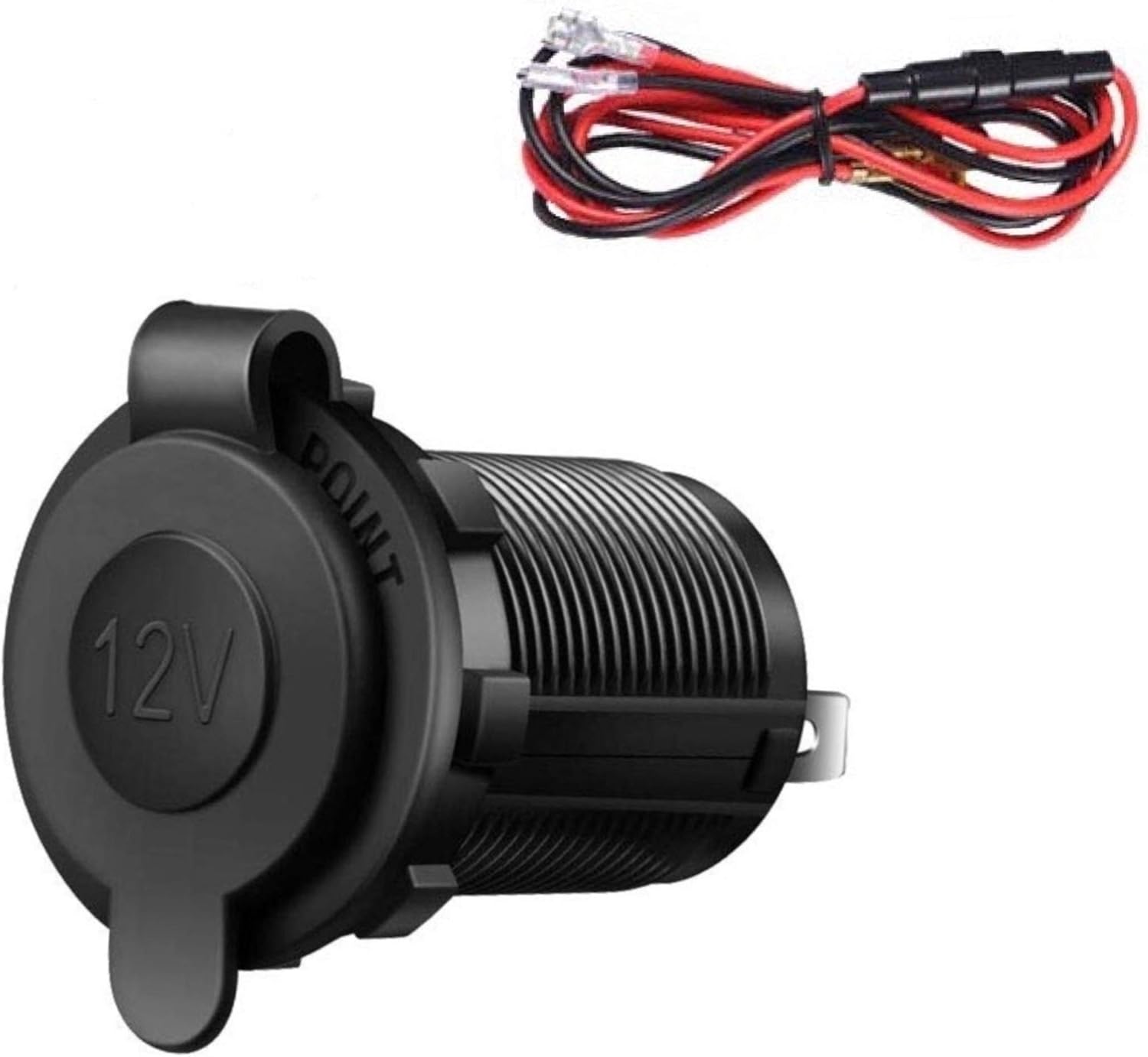 Wasserdichte 12-v-zigarettenanzünderbuchse – 1 Stück – Mit 60 Cm Kabel – Mit Sicherung – Für Motorrad, Boot, Auto