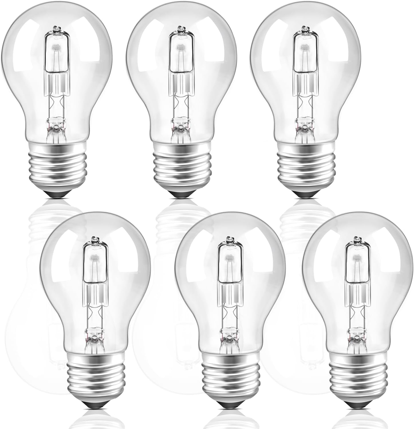 E27-glühbirne – 6er-pack – Klarglas – Dimmbar, 42 W – Wohn-/schlafzimmer – A55, 2700 K