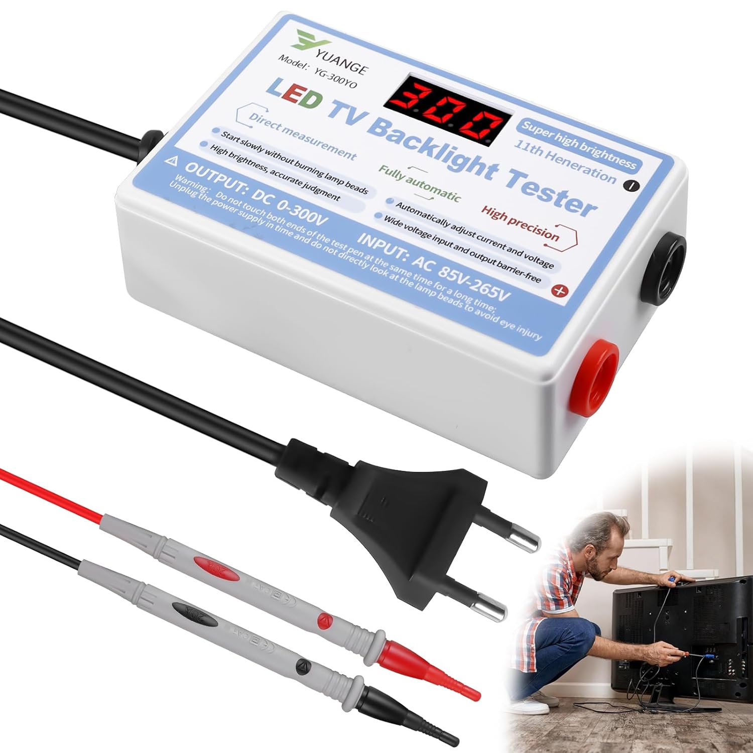 Led- Und Tv-hintergrundbeleuchtungstester – 1 Stück – Digital – Automatische Anpassung – Bildschirmreparatur – 19 X 10 X 5 Cm