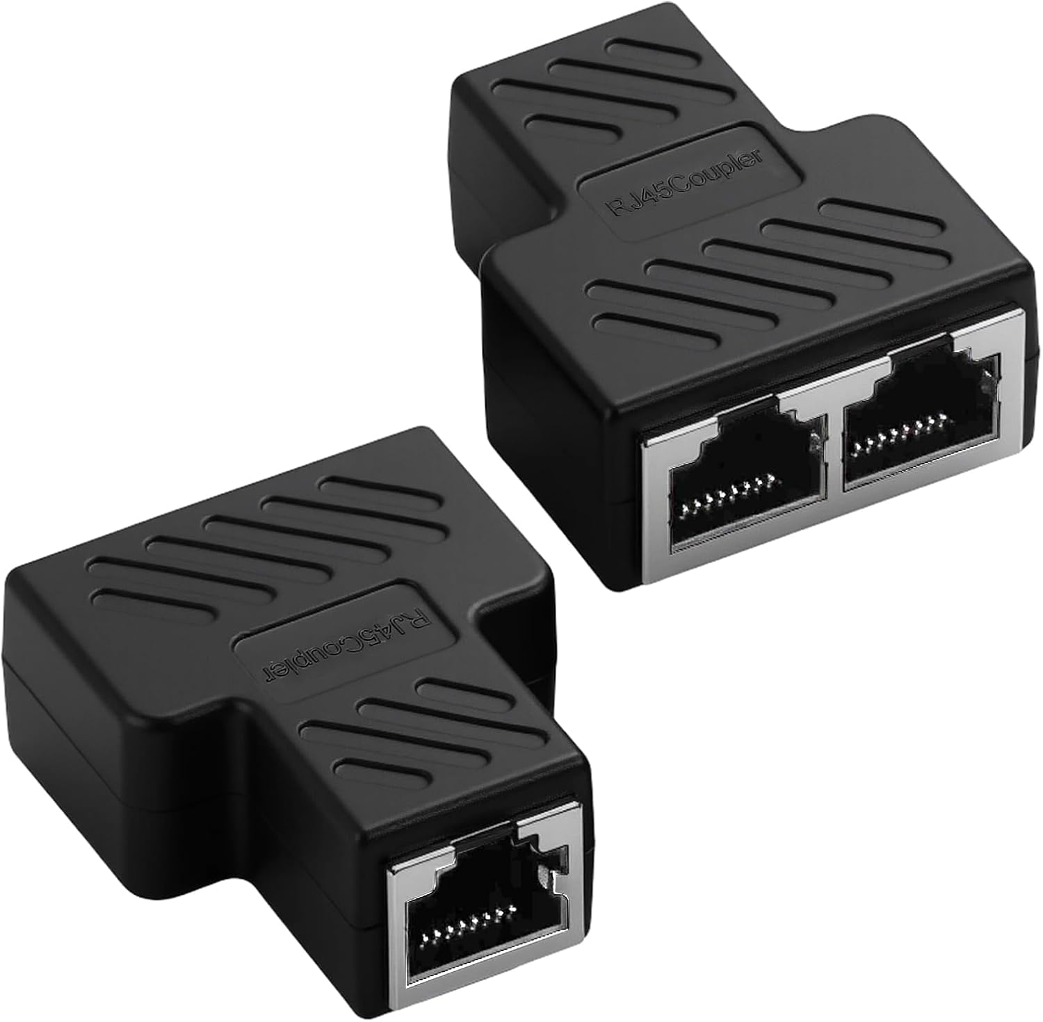 Rj45-kupplung – 2er-pack – Abs-kunststoff – 1-zu-2-ethernet-splitter – Für Pc, Router, Kamera – Schwarz