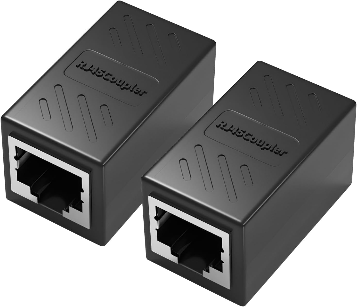 Rj45-kupplung – 2er-pack – Geschirmtes Metall – Cat6-ethernet-kabelverlängerung – Für Router Und Pc – 33 X 20 X 19 Mm