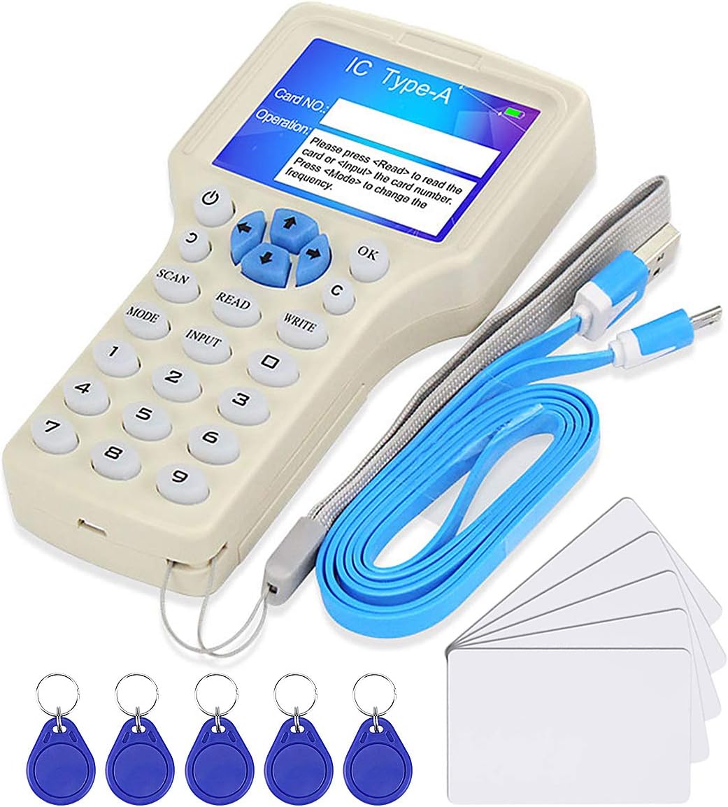 Rfid-kopierer Mit 10 Frequenzen – Usb-nfc-lesegerät – Verschlüsselter Kartendecoder – Mit 10 Wiederbeschreibbaren Karten