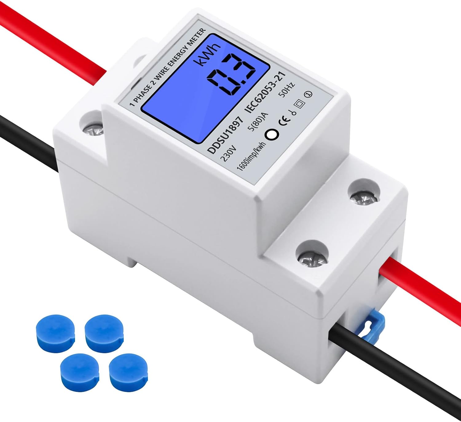 Einphasen-stromzähler – 1 Stück – Abs-kunststoff – Genaue Kwh-messung – Für Haushalt Und Industrie – 5 (80) A, 230 V