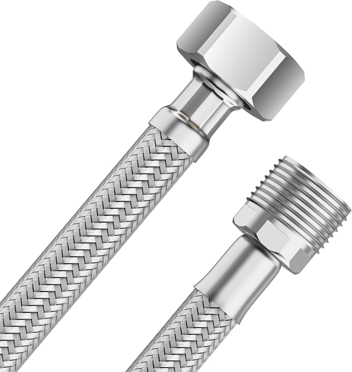 3/8"-flexibler Sanitärschlauch – 100 Cm – Edelstahl Epdm – Stecker/buchse – Küche, Bad, Wc