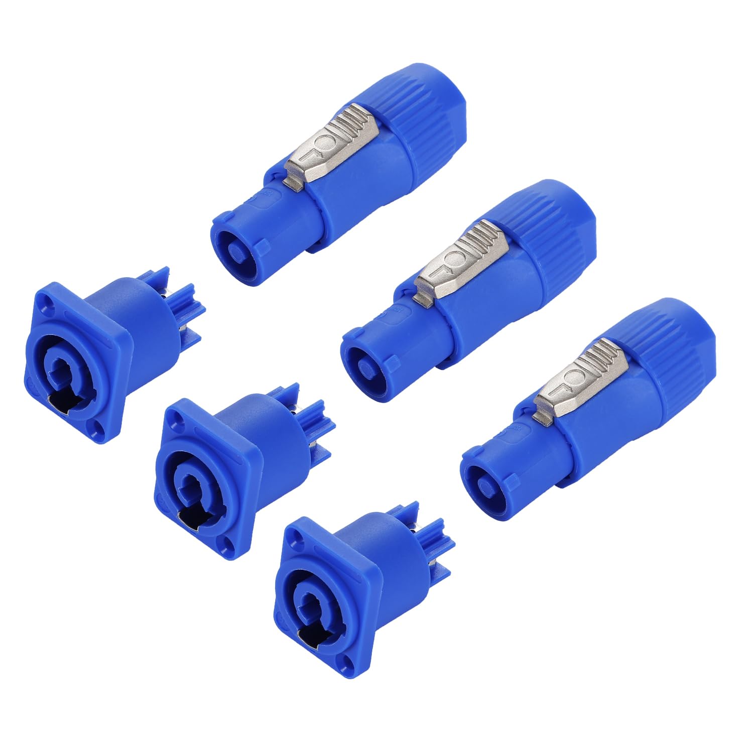 Powercon-anschluss – 3er-pack – Einbau – Sichere Verriegelung – Bühnenbeleuchtung Und Audio – Schwarz