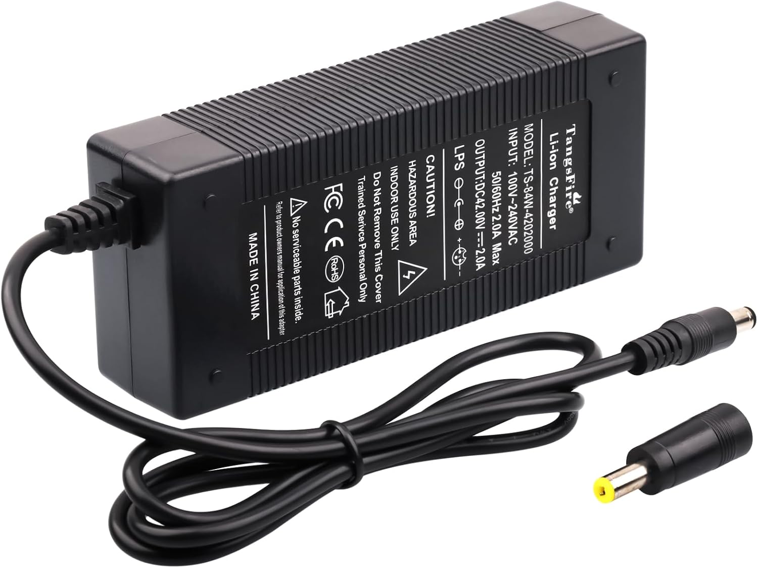 36v–42v 2a Ladegerät Für Elektroroller – 5,5-mm-dc-stecker – Für Lithium-akkus – Fahrräder Und Skateboards – Schwarz