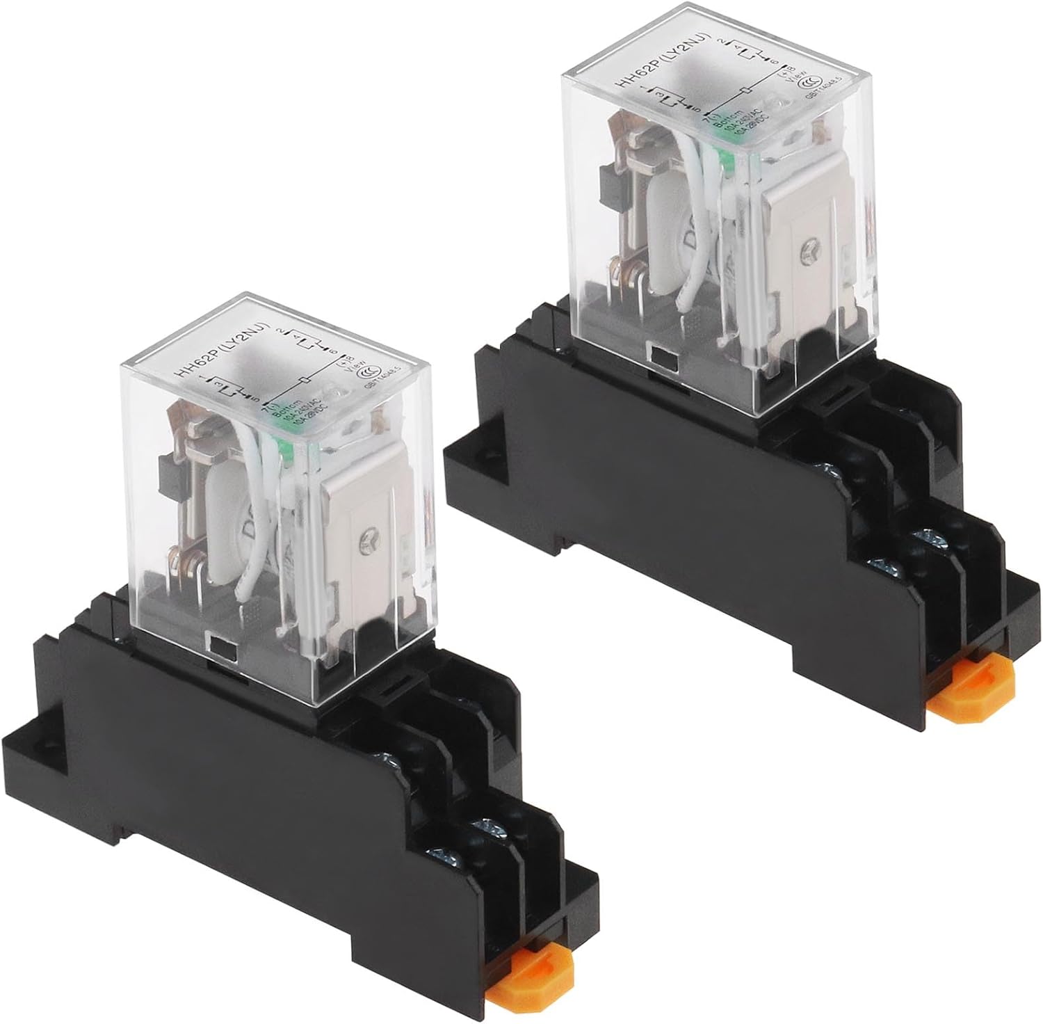 Elektromagnetisches Relais – 2 Stück – Kunststoff Und Metall – 24 V Dc Mit Led – Für Motoren Und Industrielle Anwendungen – 8 Pins