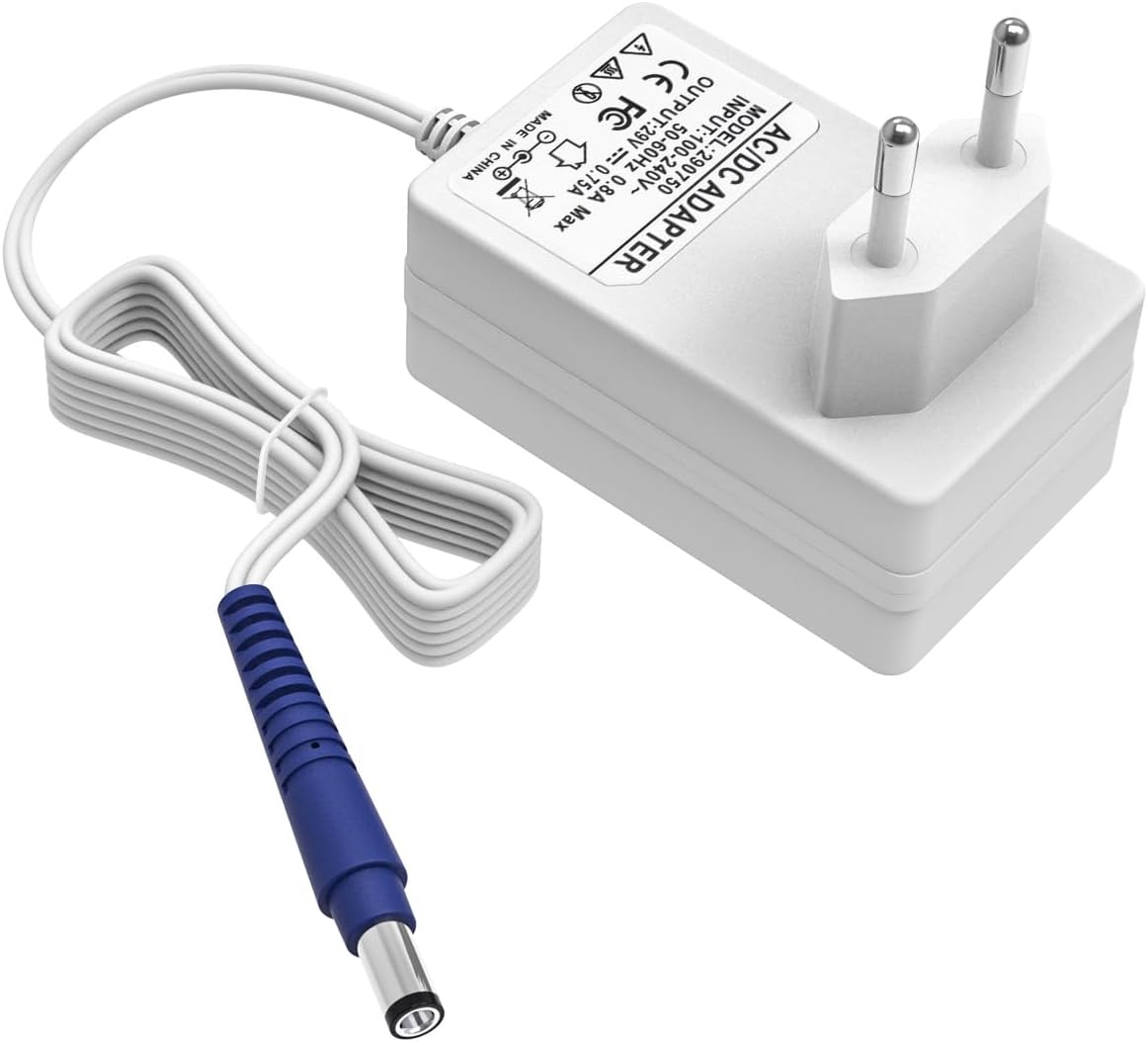 29-v-netzteil – Rowenta Air Force Staubsauger-ladegerät – Eu-stecker – Weißes Kabel – Kompatibel Mit Rh90xx Und Ty90xx