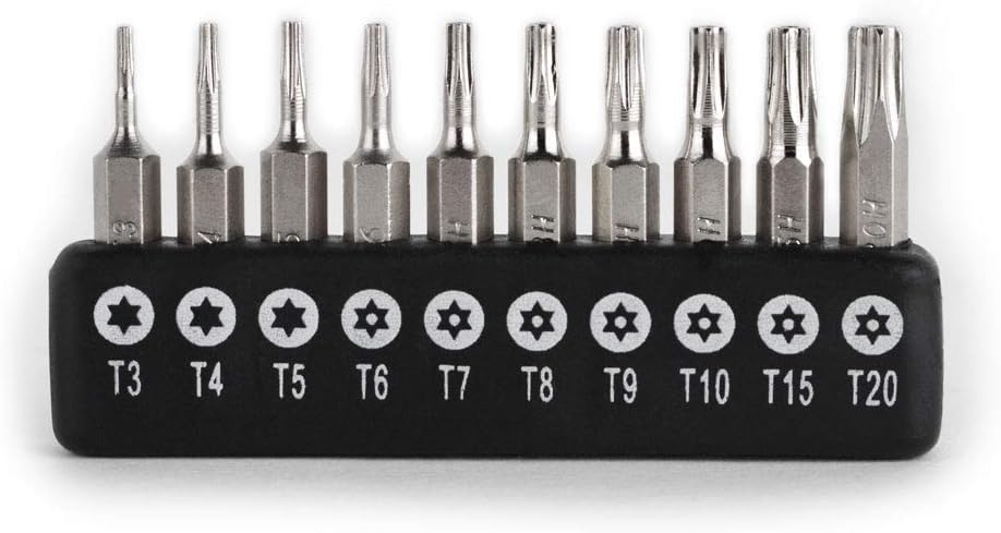 10er-pack Torx-bits – Cr-v-stahl – 4-mm-sechskantschaft – Schnellverschluss – Elektronikreparatur – T3 Bis T20