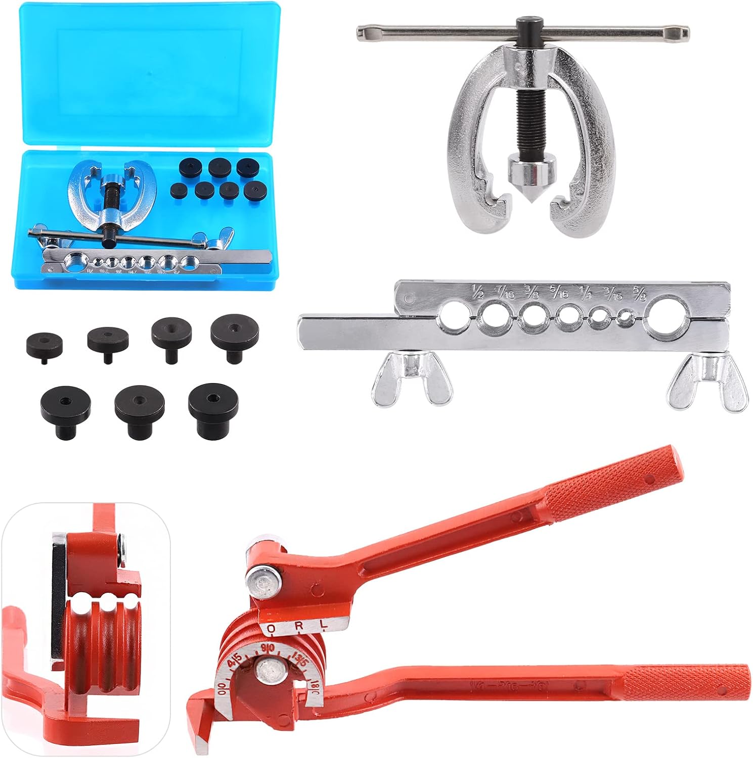 Bördel- Und Biegeset – 10-teilig – Stahl Und Aluminium – 3-in-1-biegeset (180°) – Kfz-rohrleitungen – 1/4 Bis 5/8 Zoll