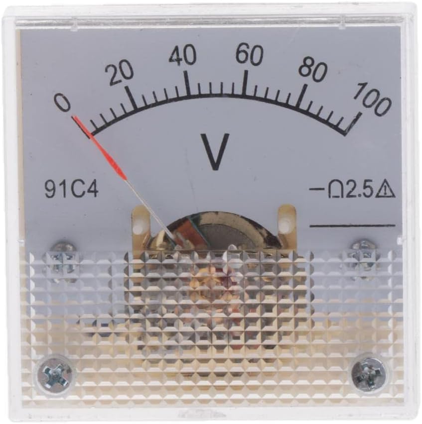 Analoges Voltmeter – 1 Stück – Kunststoff – Messbereich 0–100 V – Für Batterien Und Elektrische Systeme – 4,3 X 4,3 X 3,5 Cm