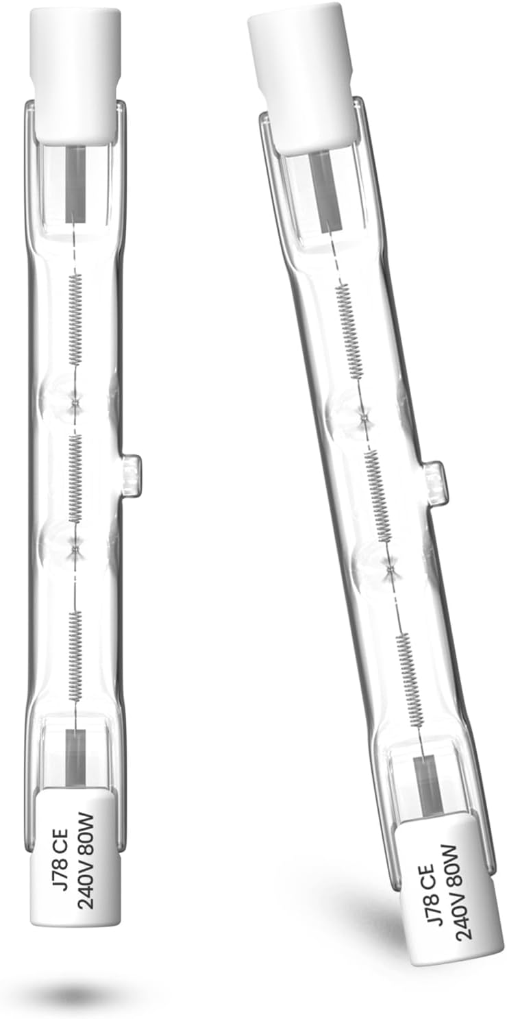 R7s 78mm Halogenlampe - 2er-pack - 80w Warmweiß - 360° Dimmbar - Für Gartenstrahler