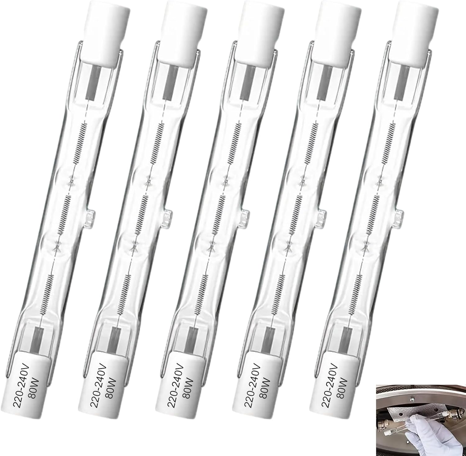R7s Halogenlampe – 5er-pack – 78 Mm, 80 W – Warmweiß (2800 K) – Für Sicherheits- Und Gartenbeleuchtung