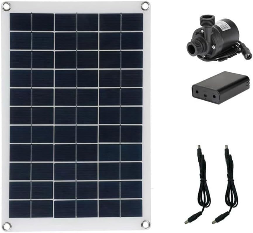 Solarpumpe – 50-w-set – Monokristallines Silizium – Fördermenge 800 L/h – Für Teiche Und Gärten – Schwarz