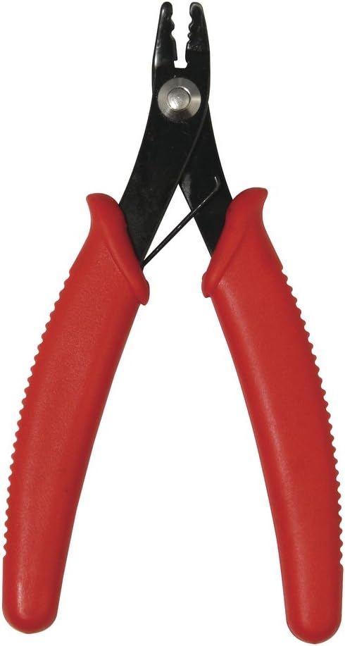 Crimpzange – 1 Stück – Edelstahl Und Kunststoff – Zum Quetschen Von Perlen – Schmuckherstellung – 13 Cm, Rot/schwarz