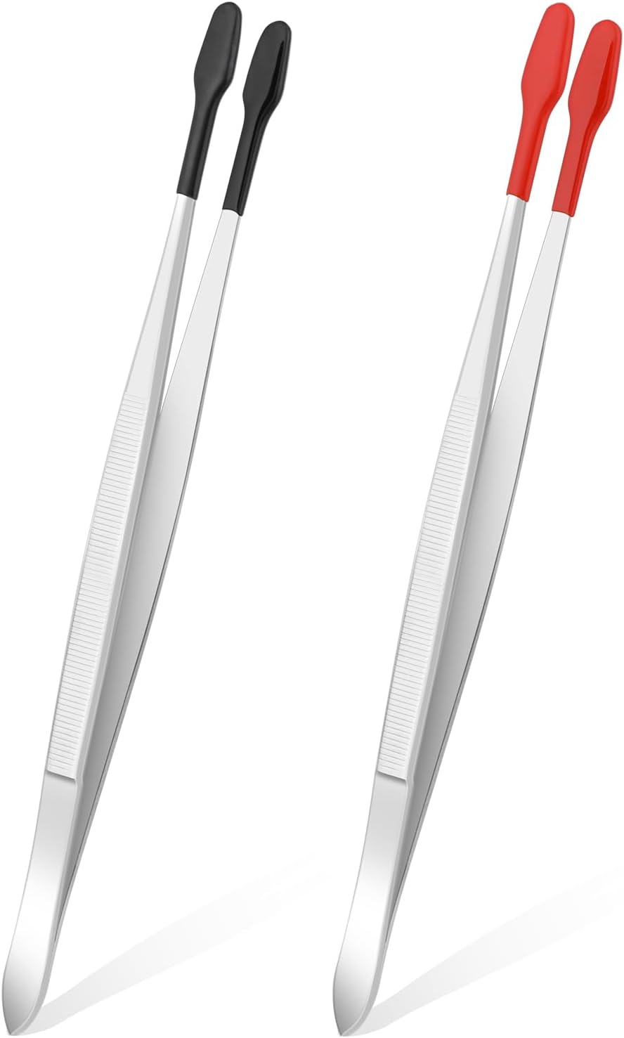 Präzisionspinzette – 2er-set – Edelstahl Und Pvc – Rutschfeste, Flache Spitze – Für Labor Und Bastelarbeiten – 15,3 Cm