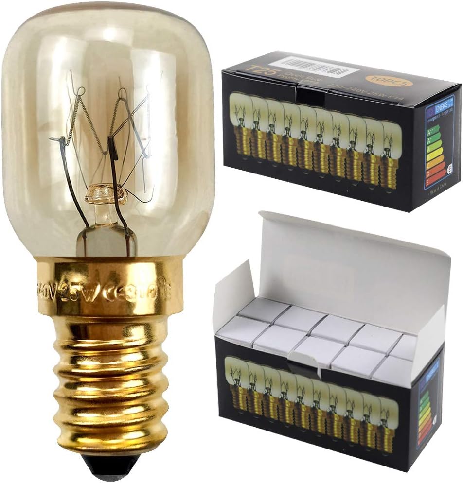 Pygmäen-glühbirne E14 – 10er-pack – Quarzglas – Hitzebeständig Bis 300 °c – Mikrowellengeeignet – 25 W, 230 V