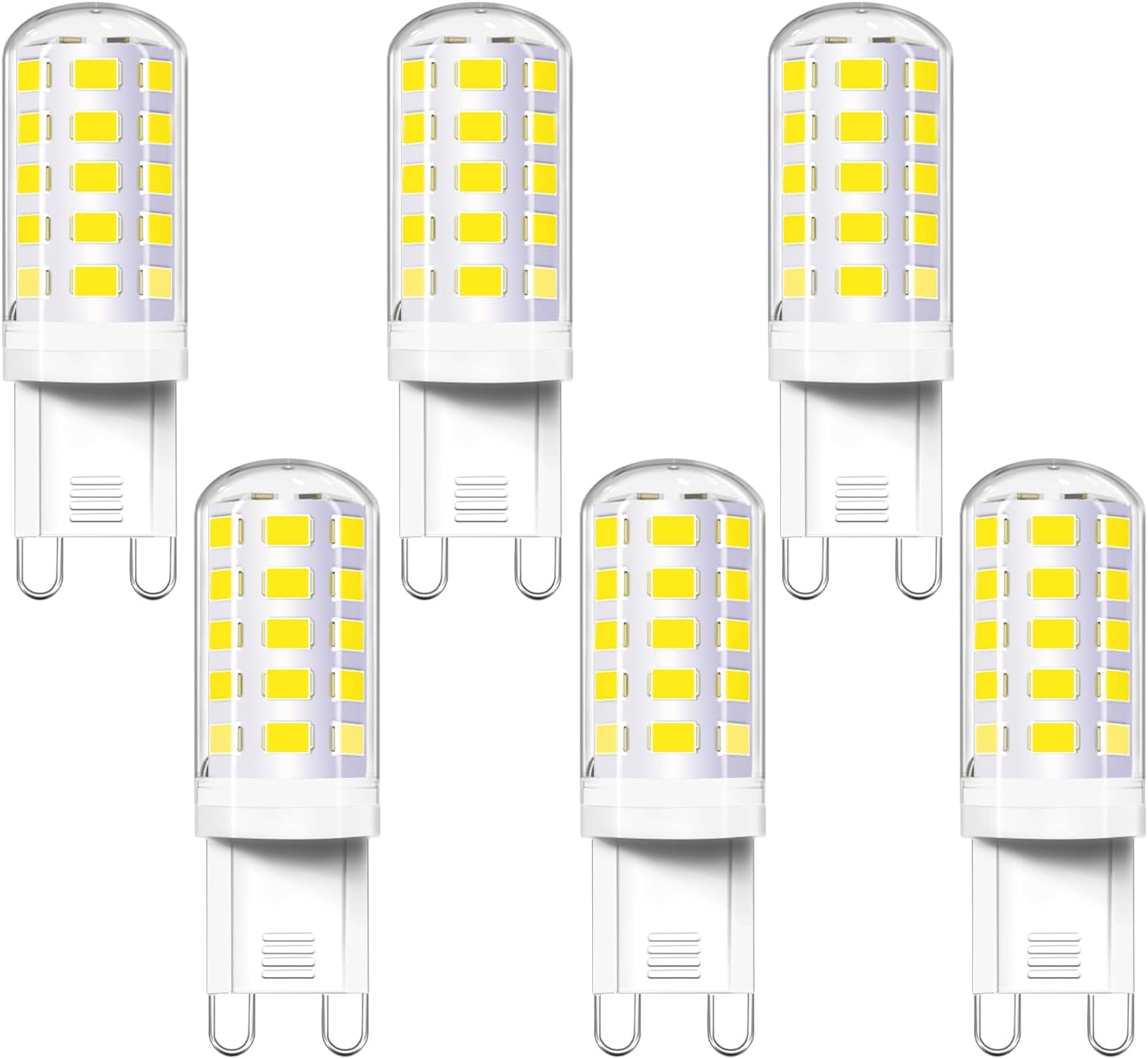 G9 4w Led-lampe – 6er-pack – Kaltweiß 6000k – 400lm – Nicht Dimmbar – Für Kronleuchter Und Wandleuchten