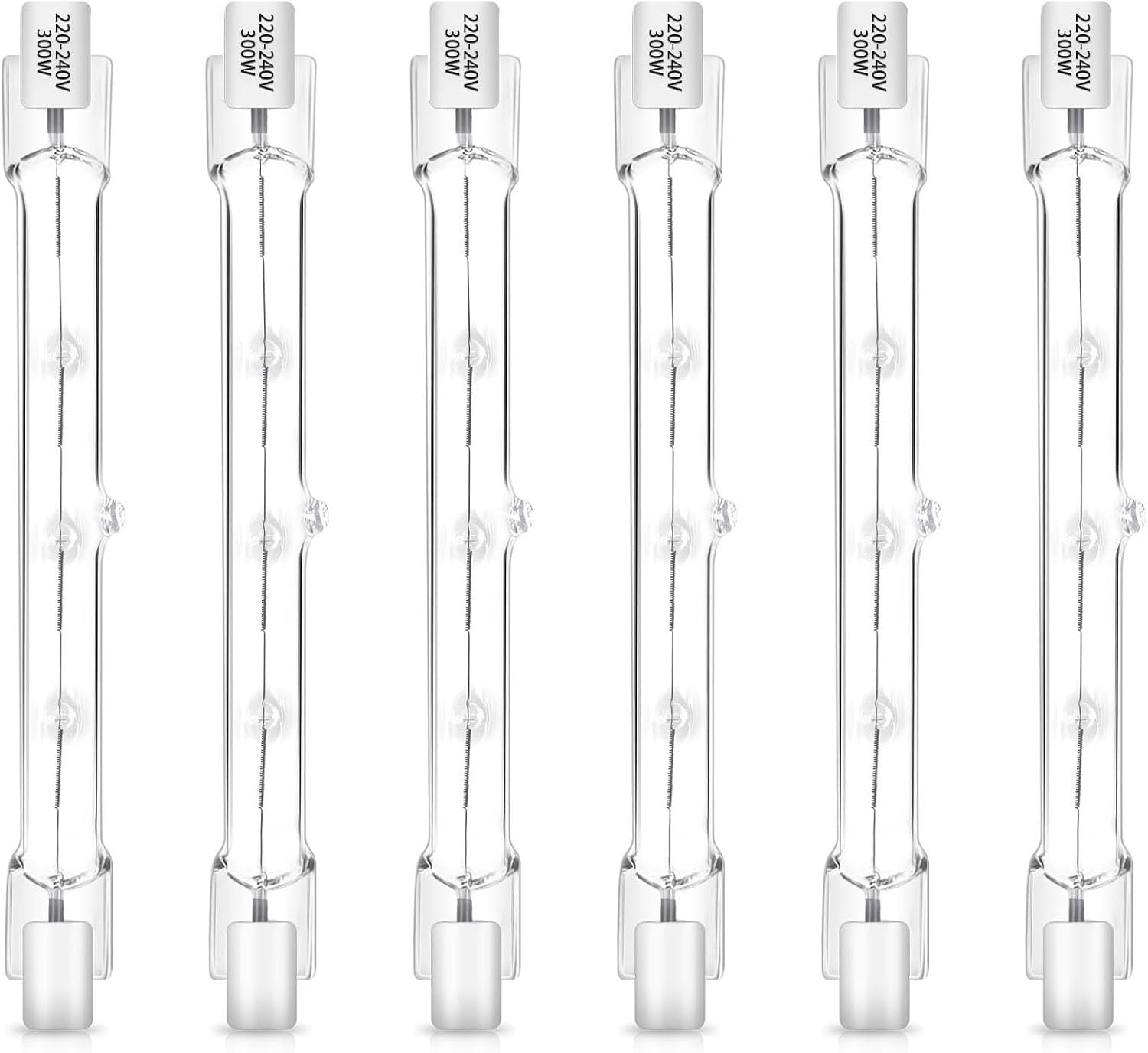 R7s 118-mm-halogenlampe – 6er-pack – 300 W, Warmweiß – Dimmbar, 4500 Lm – Für Flutlichtstrahler Und Gartenbeleuchtung