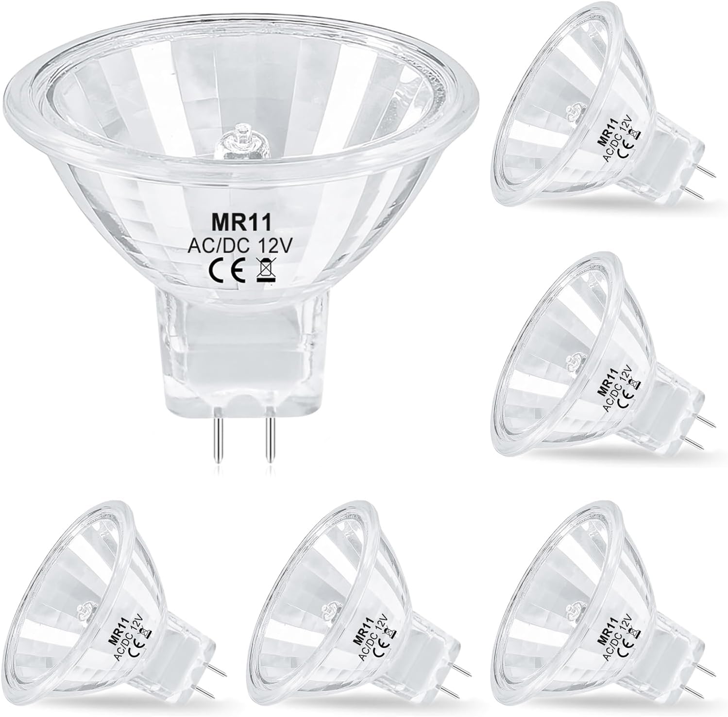 Mr11 Gu4 Halogenlampe – 6er-pack – Glas, 35 W, 12 V – Dimmbar, 2700 K – Für Einbau- Und Aufbaumontage – 35 Mm