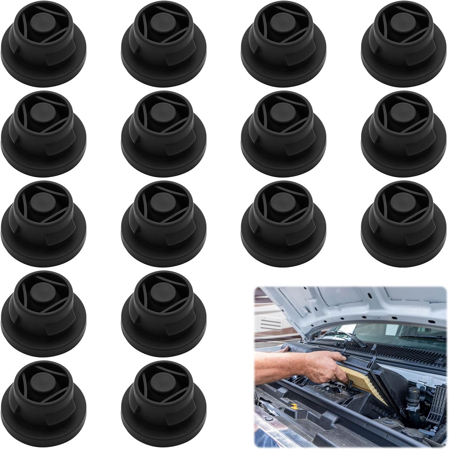 Silentblock – 16 Stück – Schwarzer Gummi – Stoßdämpfend – Für Peugeot, Citroën, Ford – 23 X 14 Mm