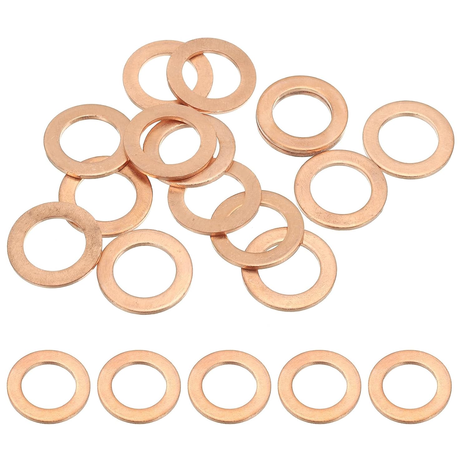 M14 Kupfer-flachdichtung – 15 Stück – 22 X 14 X 1,5 Mm – Dichtung – Für Ablassschraube Und -bolzen