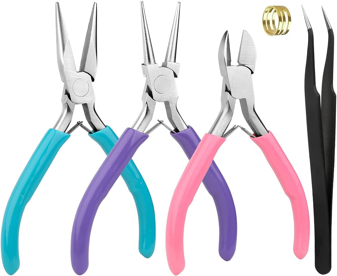Set Mit 5 Schmuckzangen – Edelstahl – Diy-werkzeuge Zum Crimpen Und Reparieren