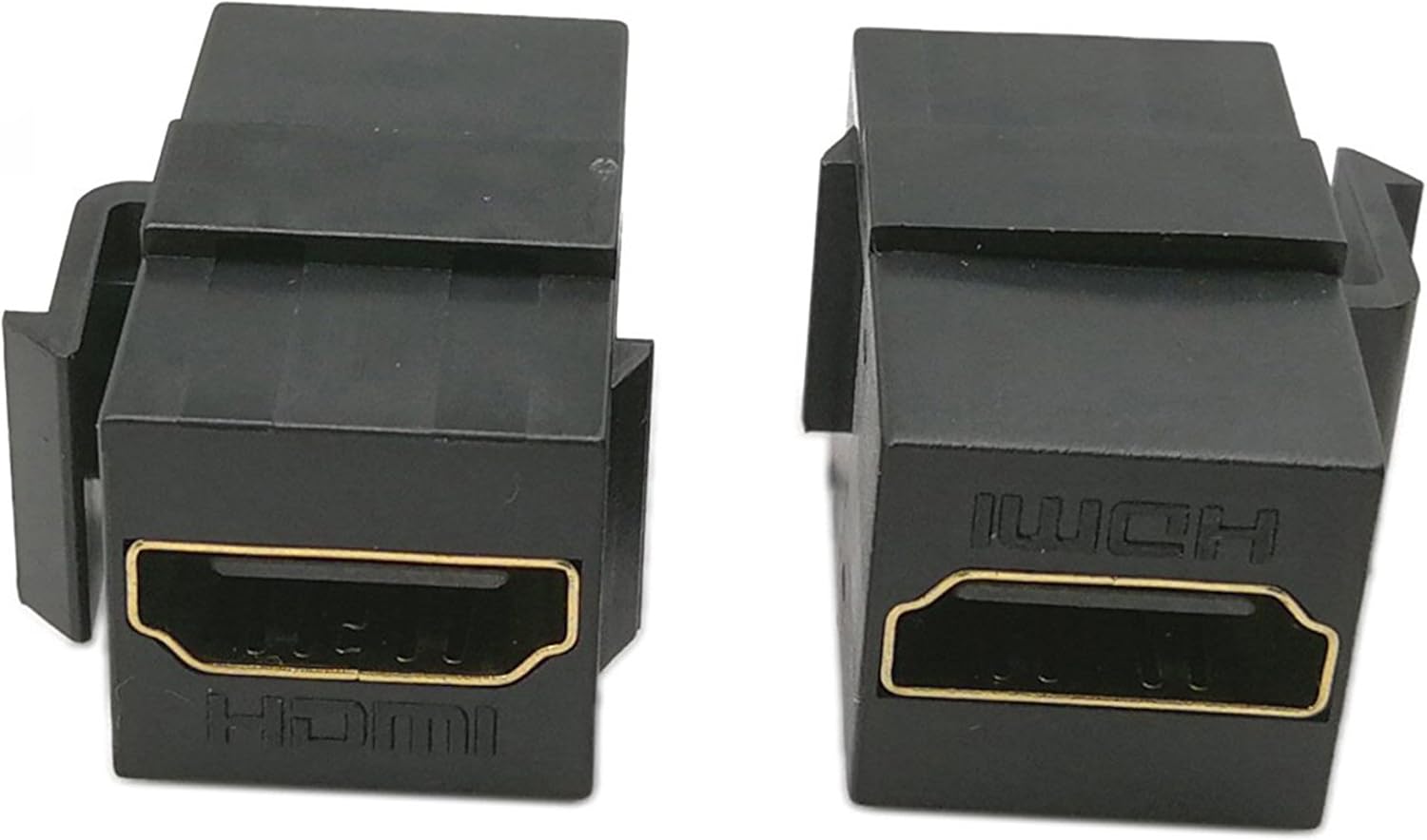 Hdmi-keystone-einsätze (weiblich) – 2er-pack – Schwarzer Schnappverbinder – 4k- Und 3d-unterstützung – Für Wanddosen