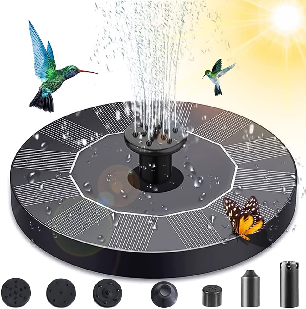 Solarbrunnenpumpe – 1 Stück – Monokristallines Silizium – 7 Düsen – Gartenteich – 1,4 W