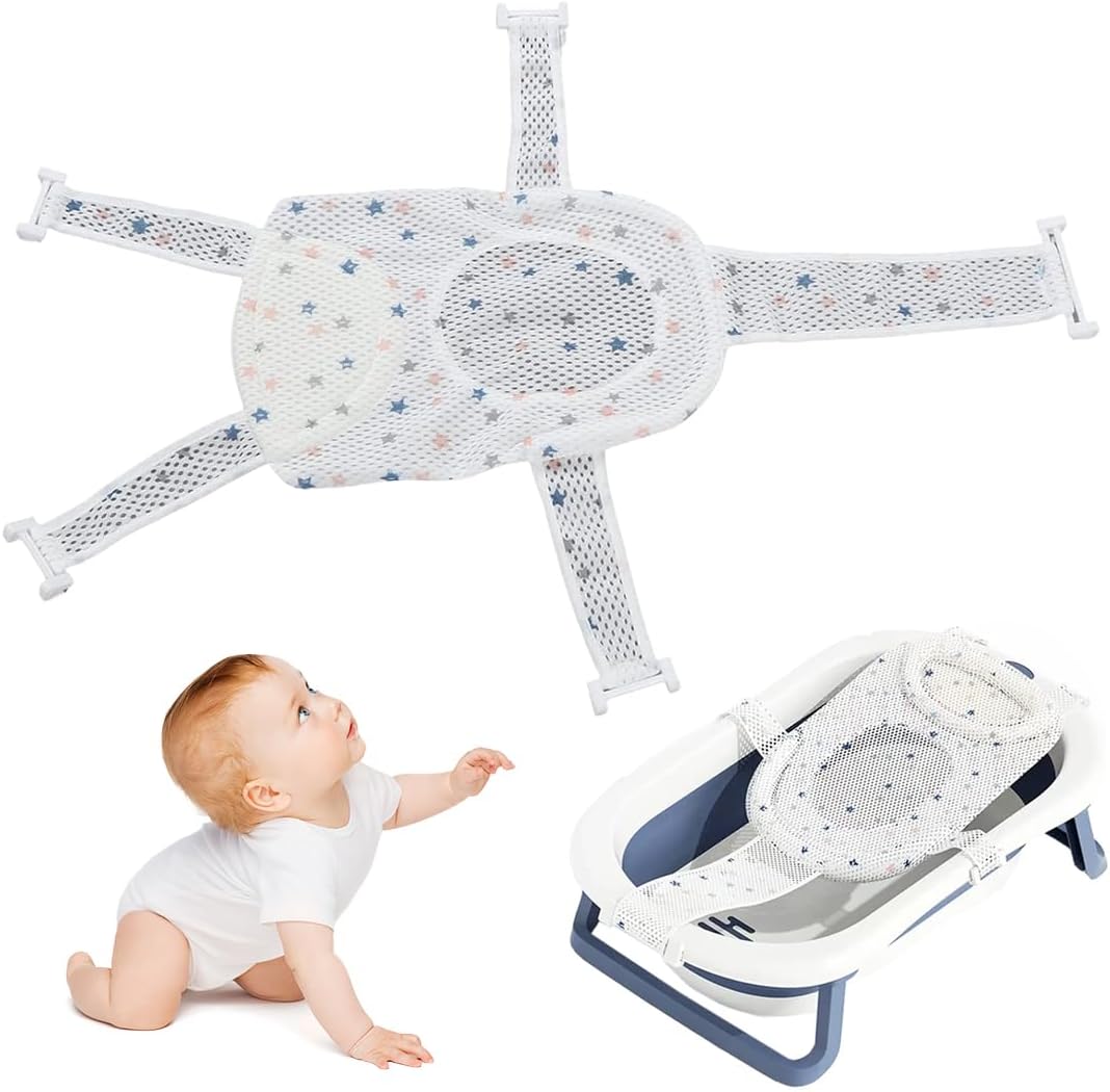 Baby-bade-hängematte – 1 Stück – Baumwolle Und 3d-netzgewebe – Verstellbarer, Rutschfester Sitz – Für Neugeborene (0–36 Monate)
