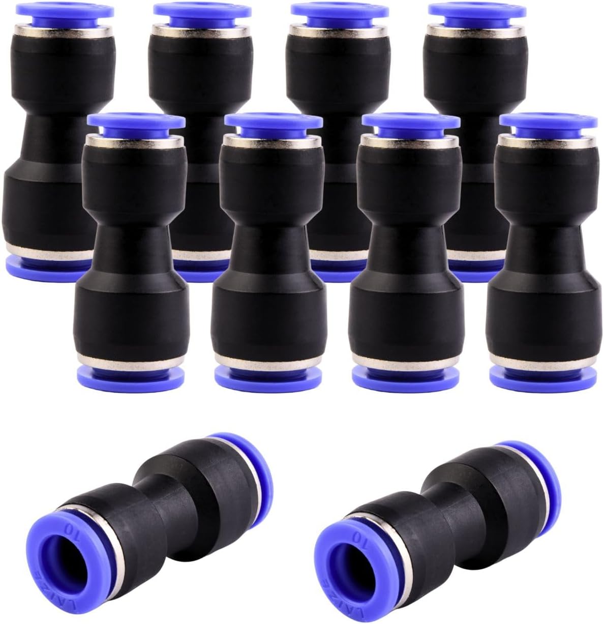 10 Schnellkupplungen Von 12 Bis 10 Mm Mit Variablem Durchmesser, Pneumatische Schnellkupplungen Zum Einstecken Für Luft- Und Wasseranschlüsse