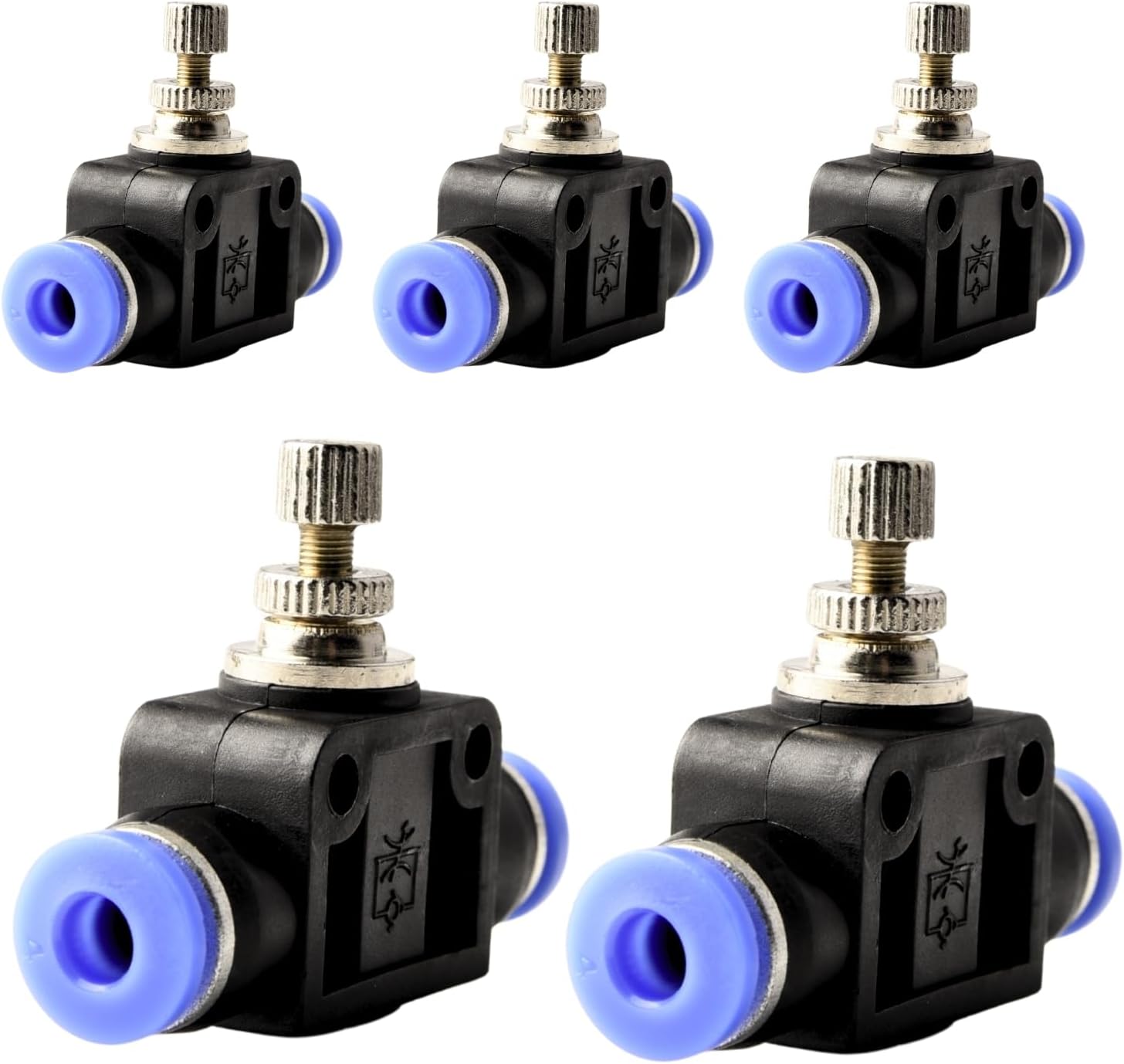 5 Stück 4-mm-ad-luftstromregelventil Mit Push-to-connect-anschluss, Gerader Drehzahlregler, 4-mm-luftstromregelventil-kohlendioxidregler