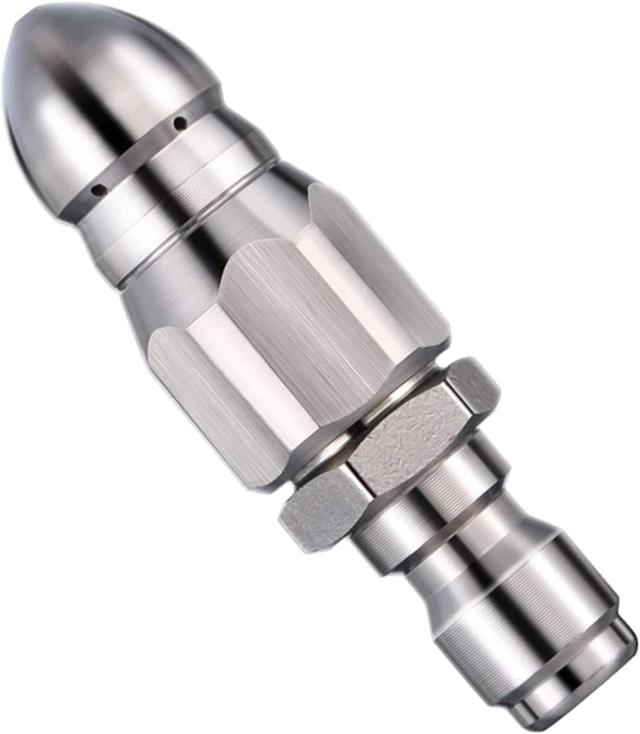 Abflussreinigungsdüse Aus Stahl – 1 Stück – Robustes Edelstahlmaterial – Leistungsstarker Heckstrahl – Für 1/4"-rohre Und -abflüsse – Silber