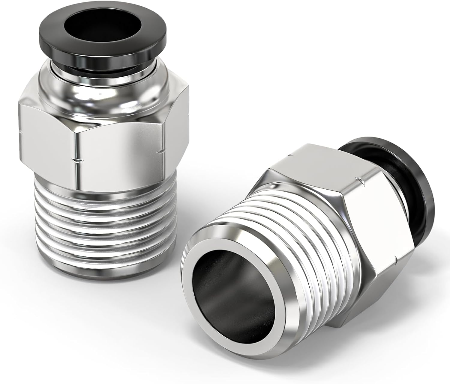 Gerade Außengewinde-fittings – 10er-pack – Kupfer Und Kunststoff – Für 4-mm-schläuche Und 1/8-zoll-bsp-gewinde – Druckluftwerkzeuge – Kompatibel Mit Pu, Pa, Pe Und Pvc
