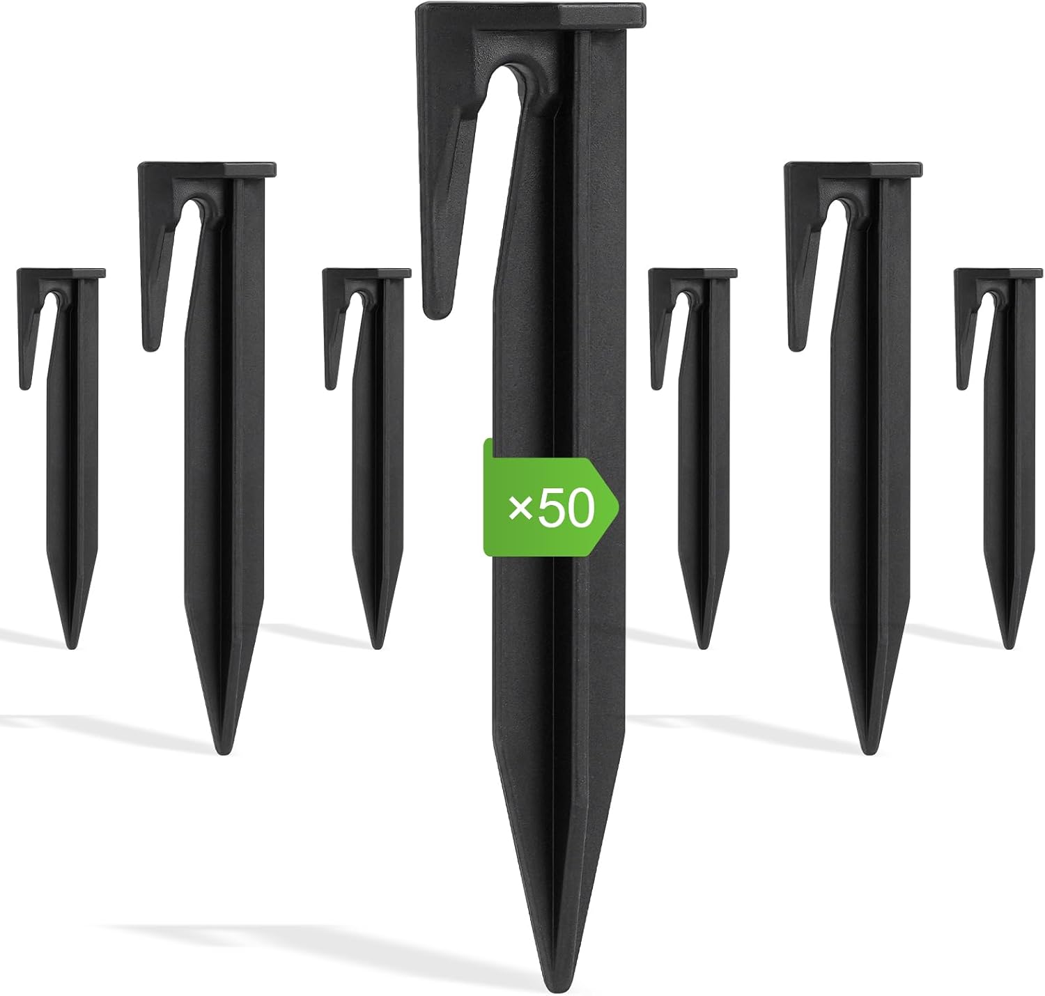 Rasenmäher-heringe – 100 Stück – Robuster Schwarzer Kunststoff – Kabelhaken Für Den Garten – 8,5 Cm