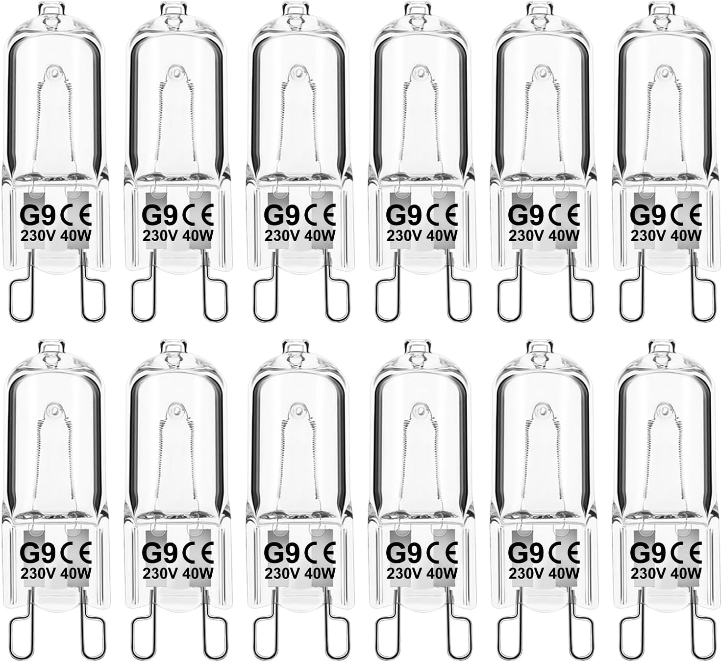 G9 40w 230v Warmweiße, Dimmbare Halogenlampe, Hitzebeständig Bis 300°c, Für Backöfen Und Deckenleuchten, 12er-packung