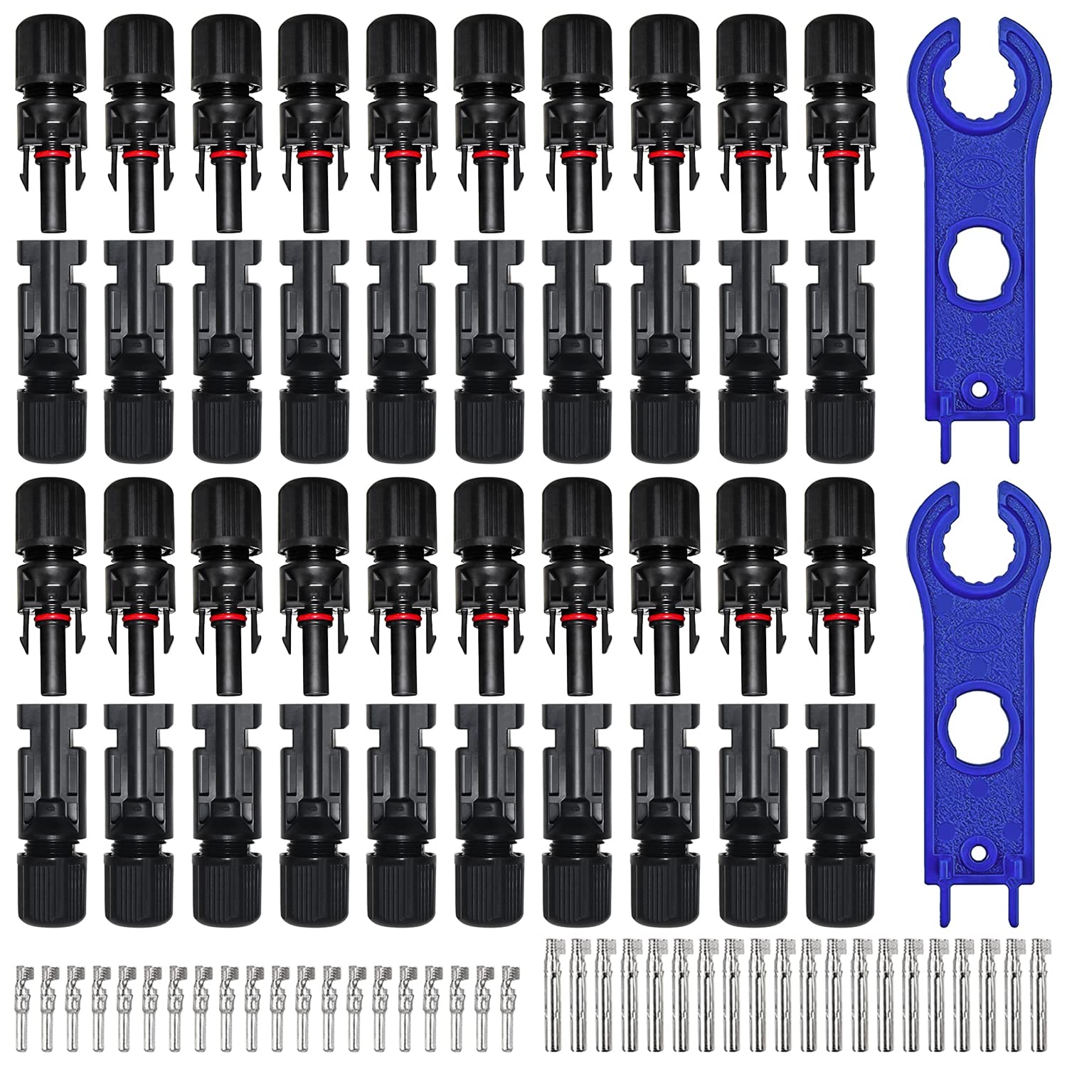 20 Paar Solar-pv-steckverbinder – Verzinntes Kupfer – Selbstverriegelndes System Ip67 – Für Photovoltaikmodule – 1000 V, 30 A