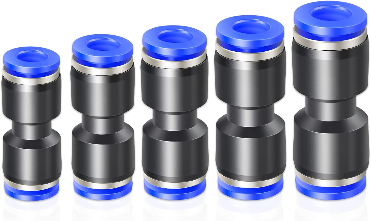 60-teiliges Pneumatisches Anschlussset – Steckverbindung – Robustes Kunststoff – Für Schläuche Von 4 Bis 12 Mm – Werkstatt Und Industrie – Verschiedene Durchmesser