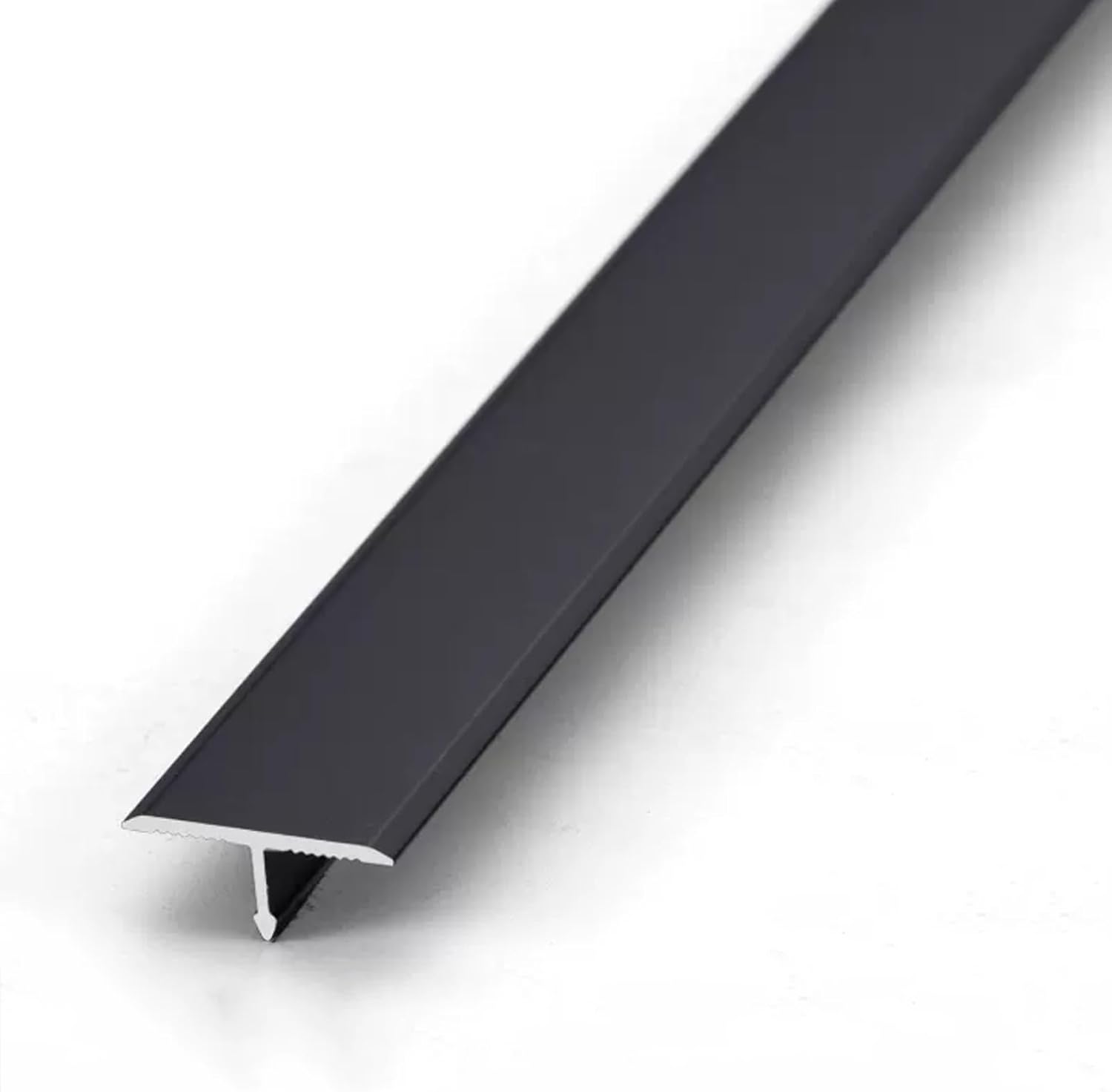 T-förmiges Übergangsprofil – 1-teilig – Eloxiertes Aluminium – Sicherer Bodenanschluss – Innen/außen – 90 Cm – Schwarz/weiß