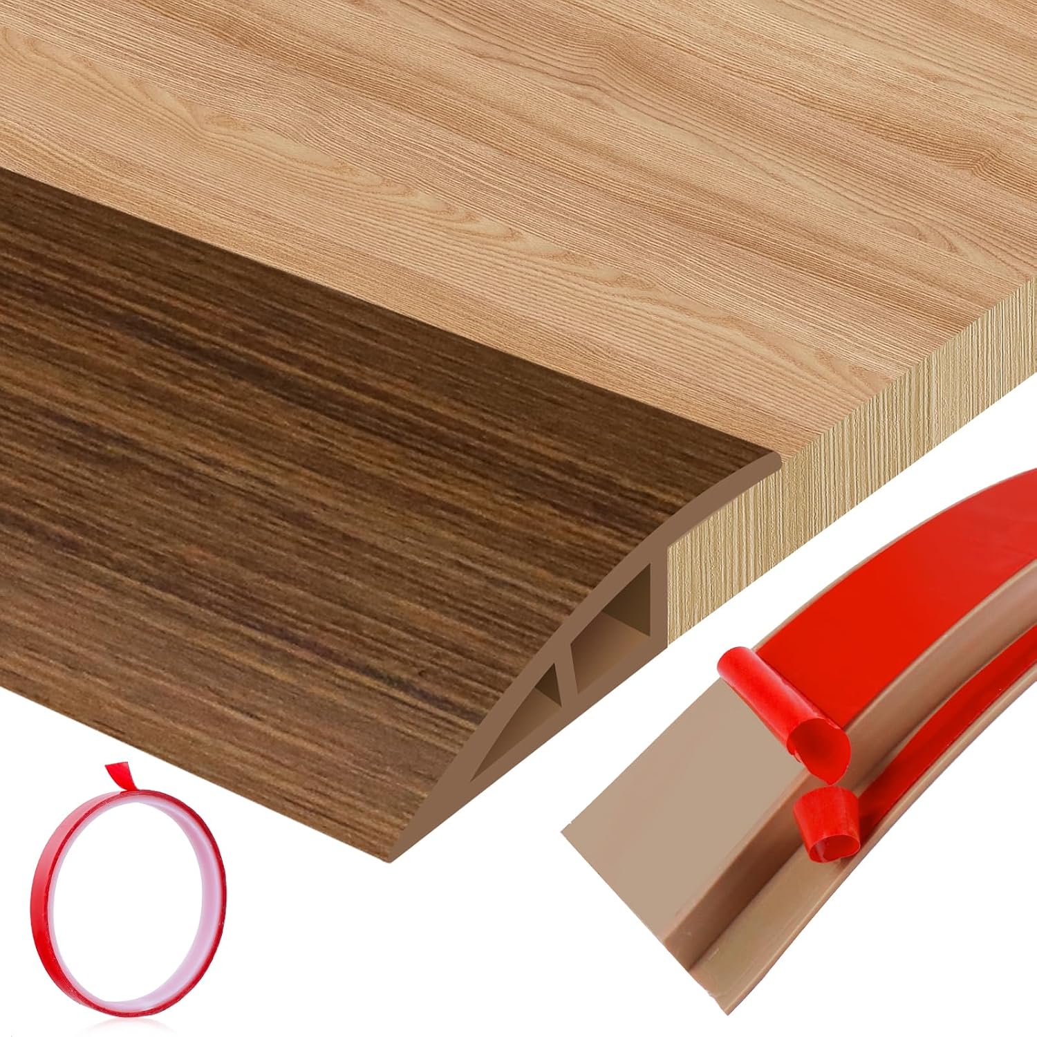 Selbstklebende Schwellenleiste – 1 Stück – Flexibles Pvc – Mehrstufiger Übergang Ohne Bohren – Für Den Innenbereich (büro/wohnzimmer) – Schwarz, 20 Mm