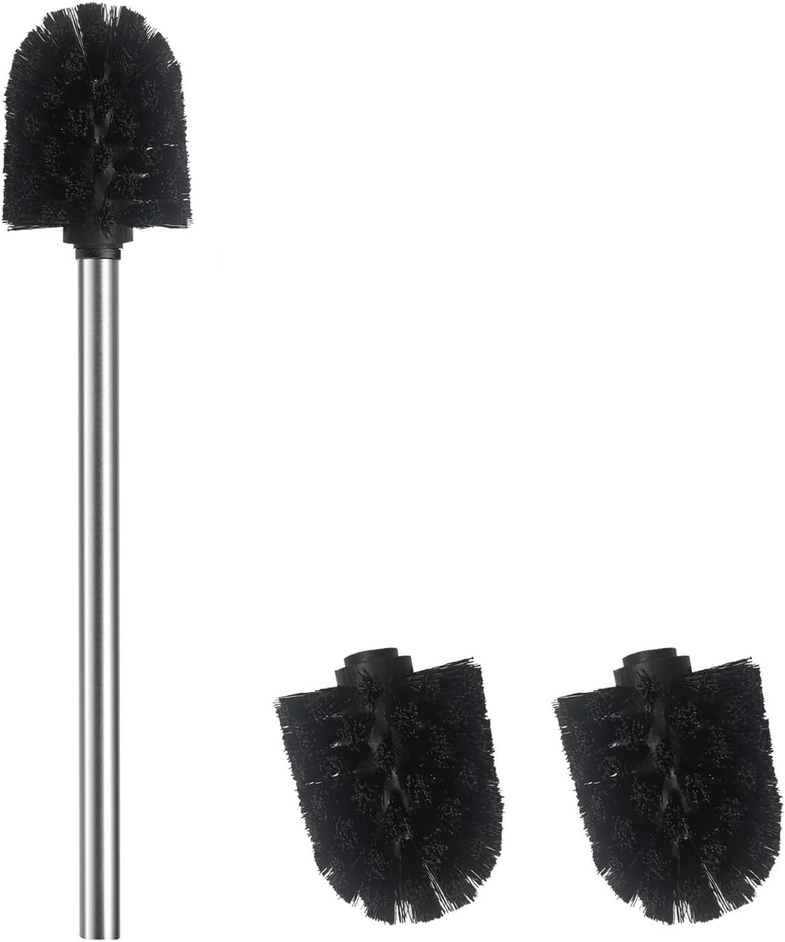 Wc-bürste Mit 3 Bürstenköpfen – Edelstahl 304 – Effektive Reinigung – Modernes Badezimmer – 7 Cm Durchmesser