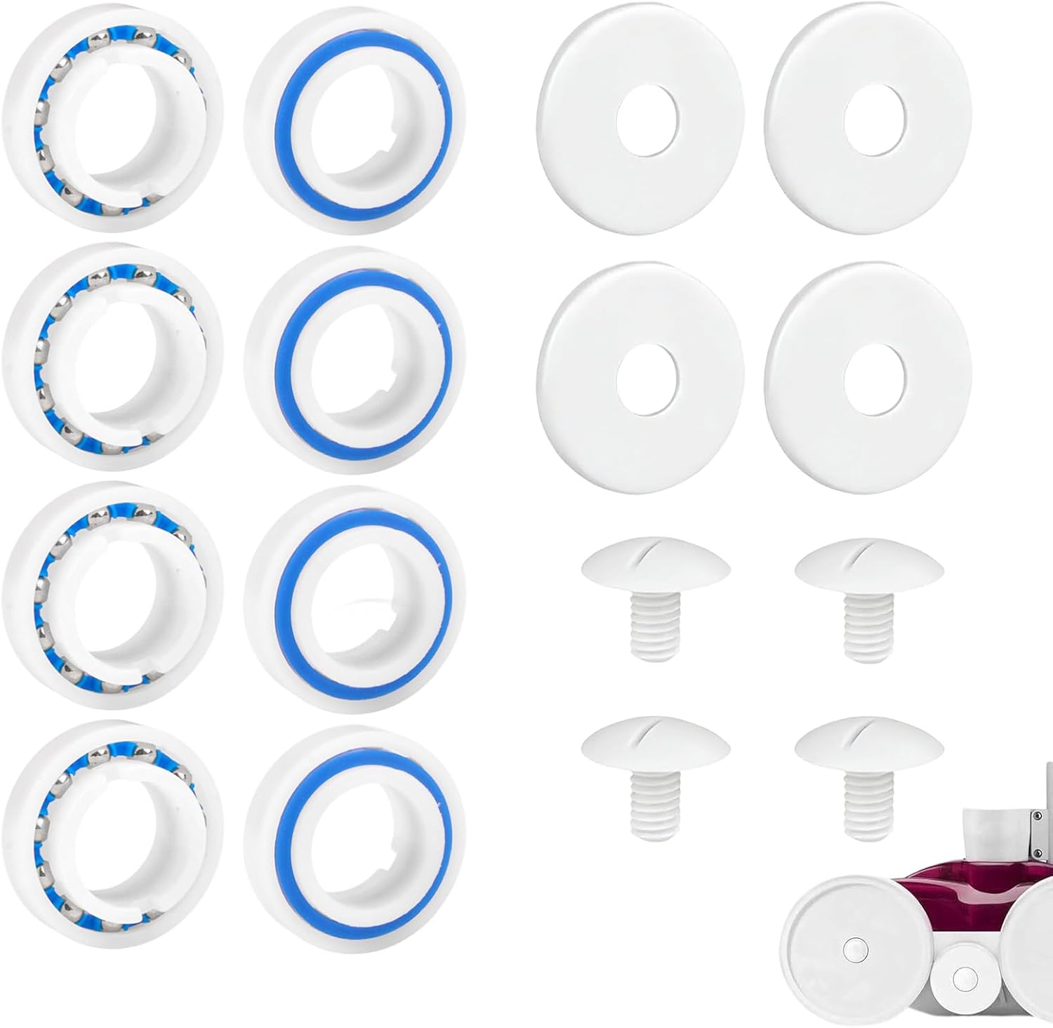 Poolreiniger-reparaturset – 16-teilig – Abs+pc-verbundmaterial – Lager, Schrauben, Unterlegscheiben – Kompatibel Mit Polaris 280/180 – Präzise Abmessungen