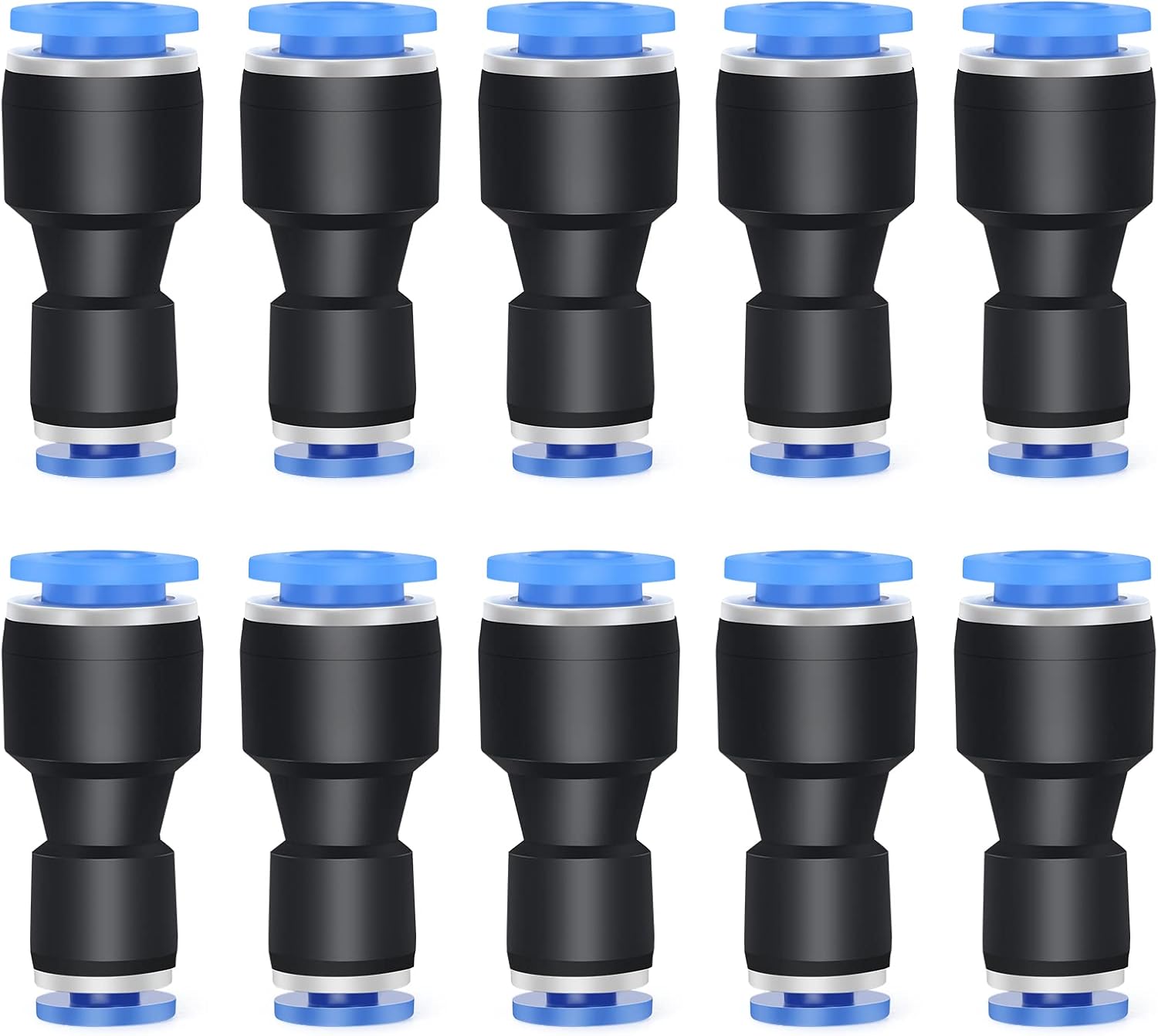 Pneumatik-reduzierstück – 10er-pack – Verstärkter Kunststoff – Reduzierung Von 6 Mm Auf 4 Mm – Für Druckluftsysteme – Schwarz