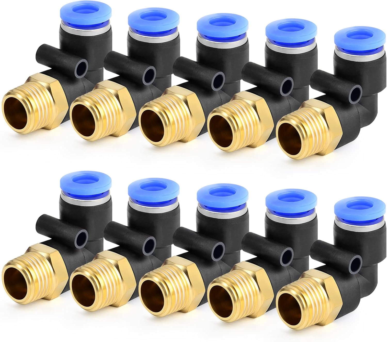 Winkel-pneumatikverschraubungen – 10 Stück – Vernickeltes Messing – Steckverbindung 4 Mm – Für Druckluftsysteme – Pl4-01
