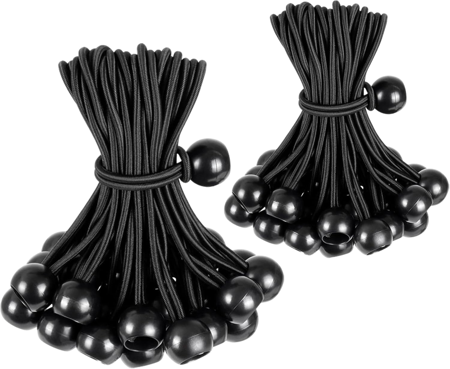 Elastische Bungee-seile Mit Kugelenden – 32 Stück – Strapazierfähiges Polyester – Hochelastische Verschlüsse – Für Campingplanen Und Garten – 10 Und 15 Cm